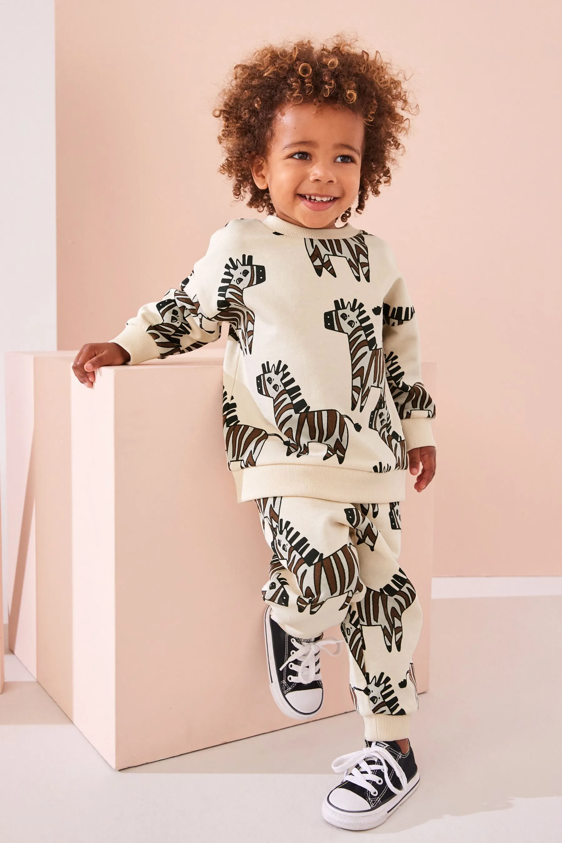 100% Cotton All Over Print Character Sweatshirt and Joggers Set (3mths-7yrs)    