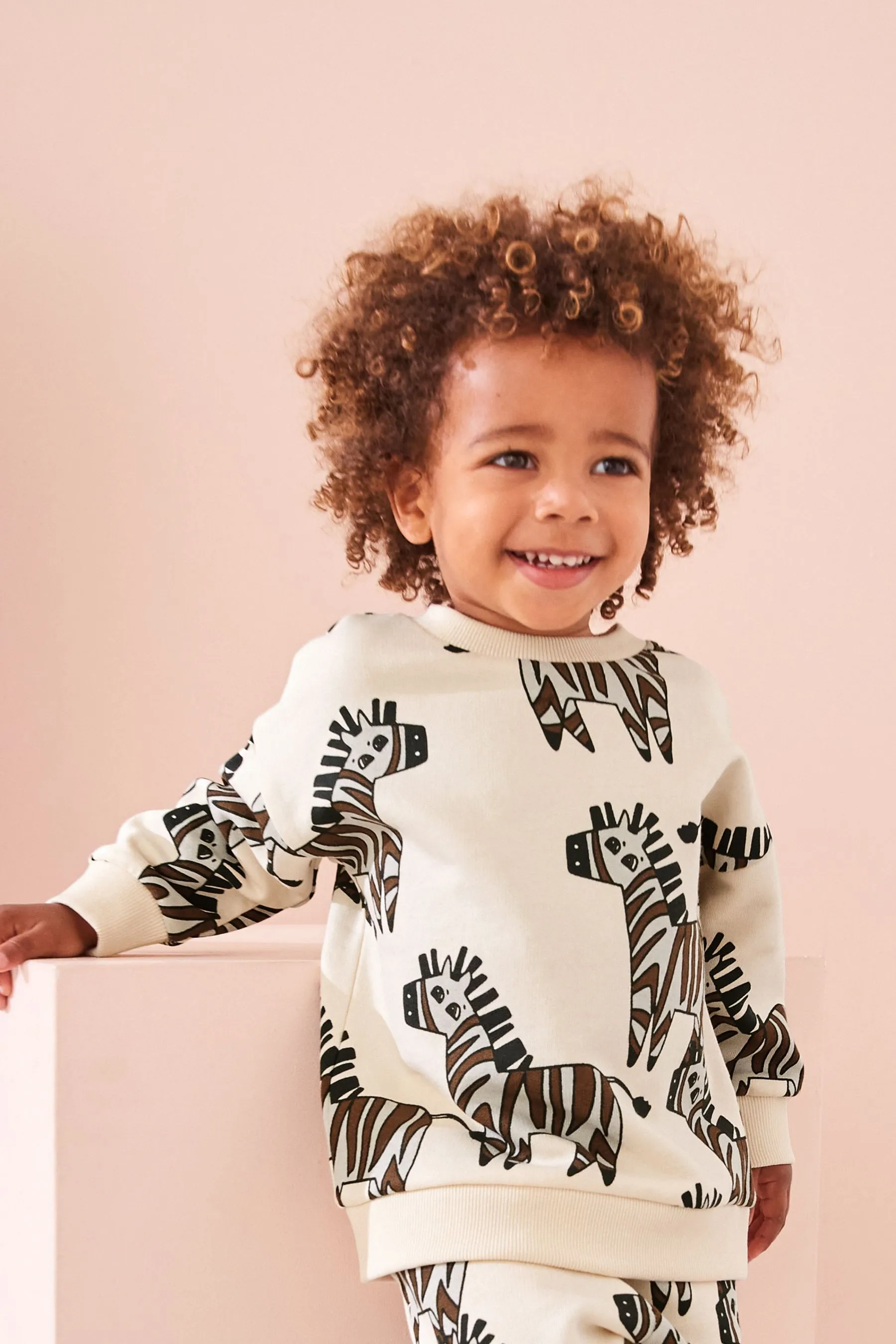 100% Cotton All Over Print Character Sweatshirt and Joggers Set (3mths-7yrs)    