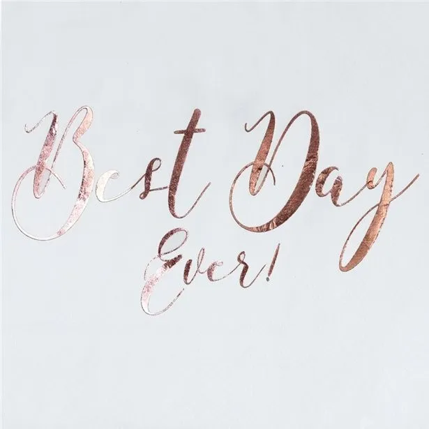 20 Best Day Ever Tovaglioli in oro rosa metallizzato 33cm