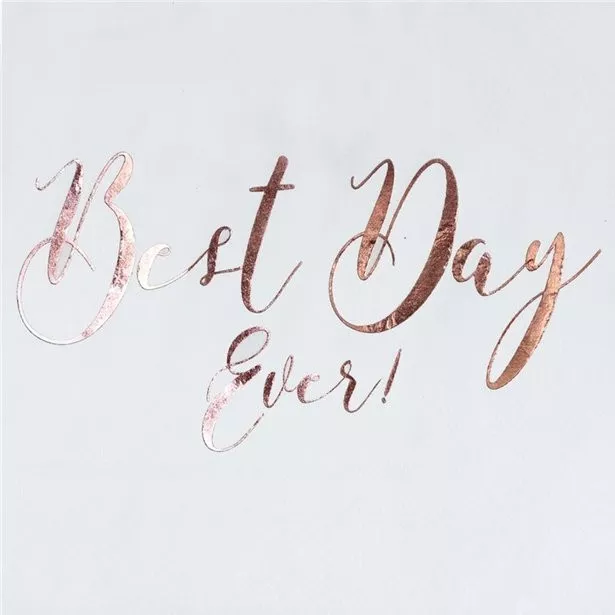 20 Best Day Ever Tovaglioli in oro rosa metallizzato 33cm