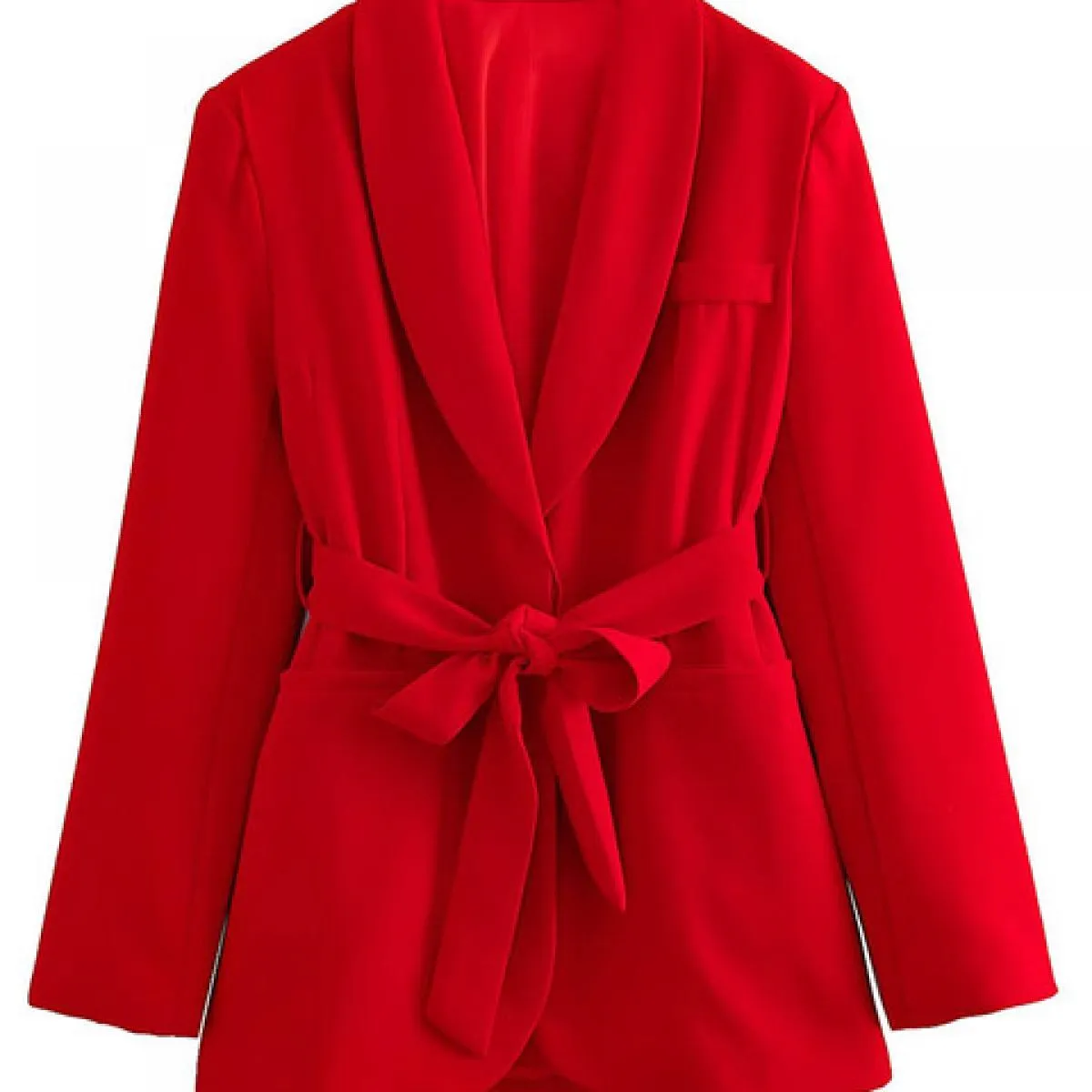 2023 Autunno Donna Scollo a V con cintura Blazer Cappotto e pantaloni Set da 2 pezzi Chic Tasche a maniche lunghe Giacca Pantalo