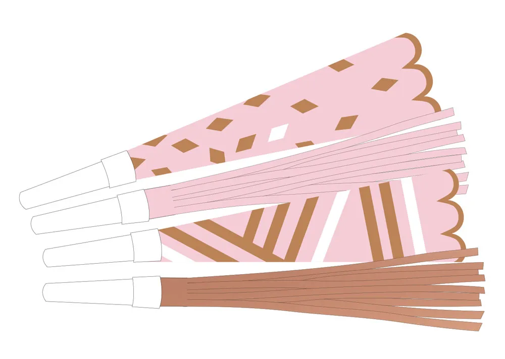 8 corna orpello oro rosa