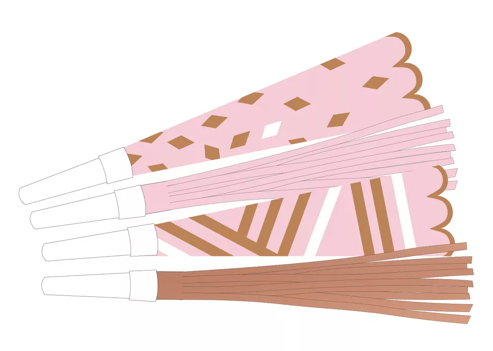 8 corna orpello oro rosa