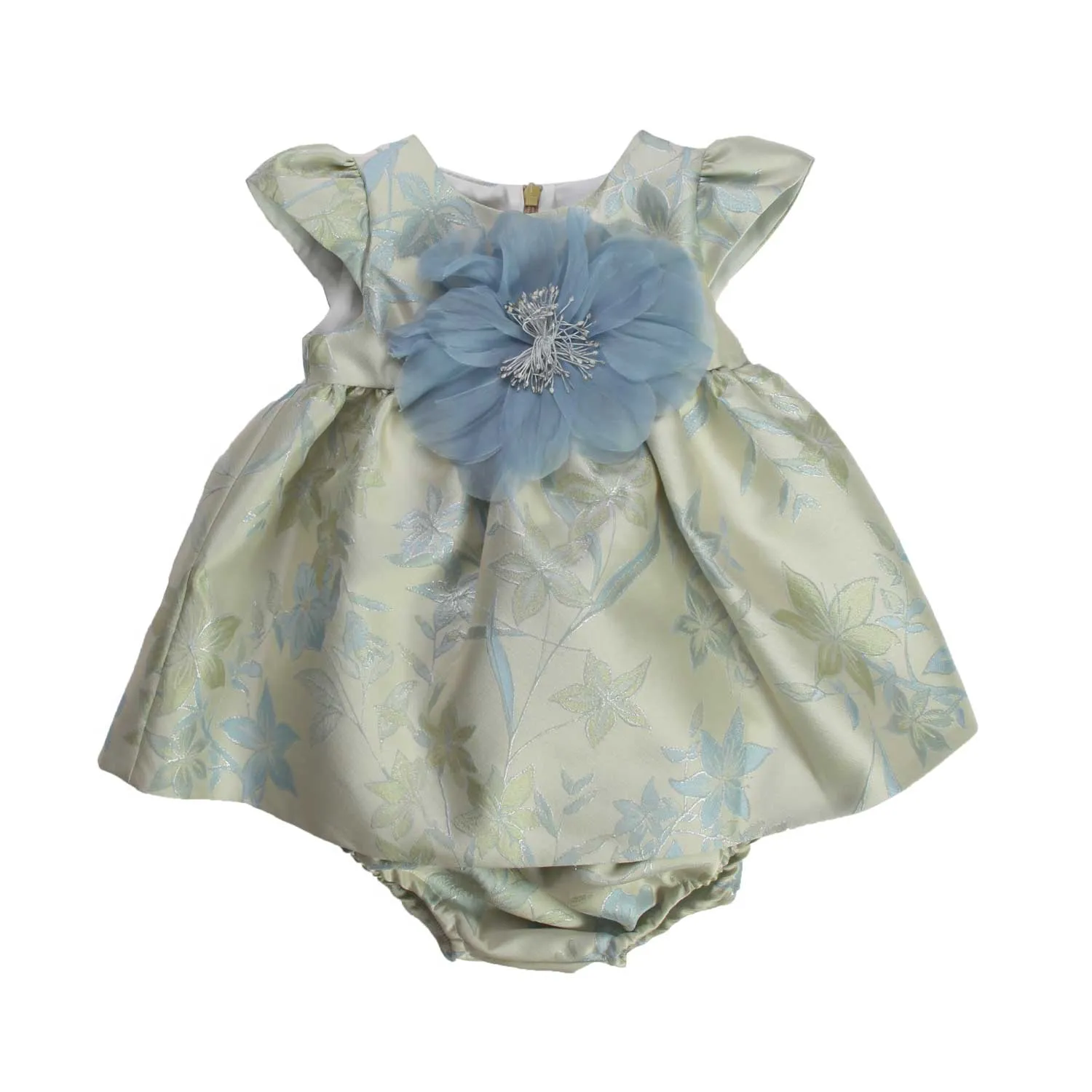 Abito Bimba Verde Acqua Con Culotte