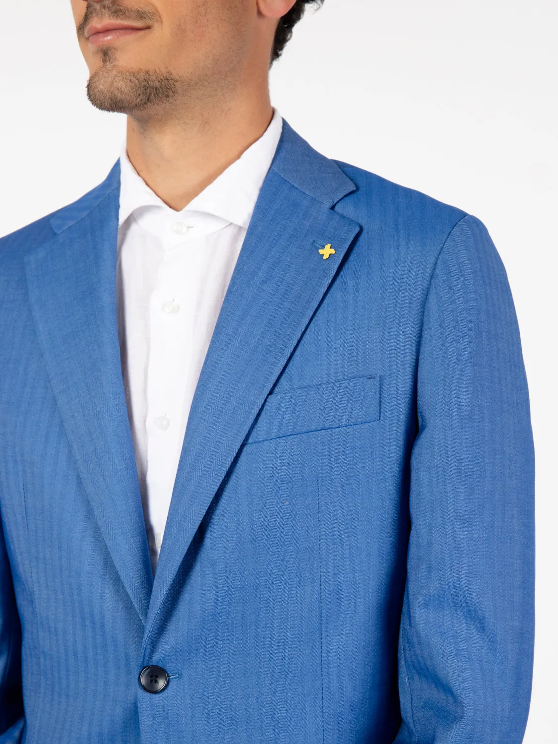 Abito gessato azzurro