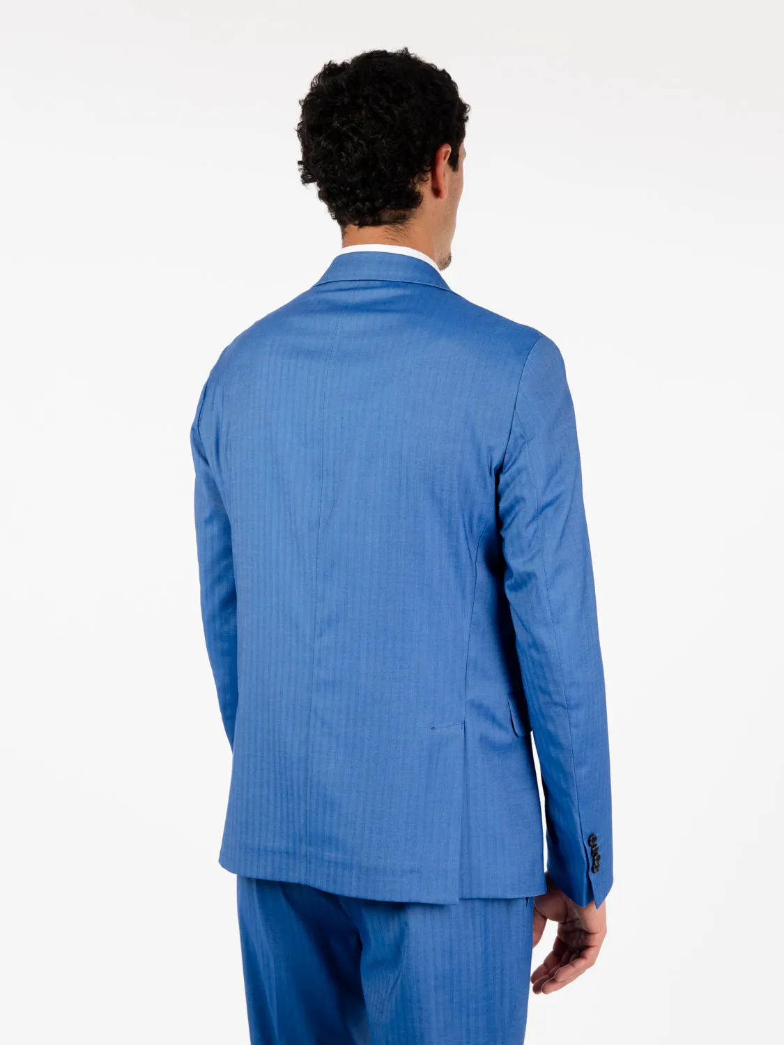 Abito gessato azzurro
