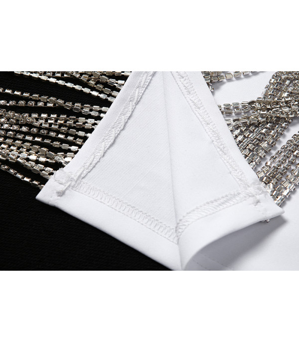 Abito tubino strass chain