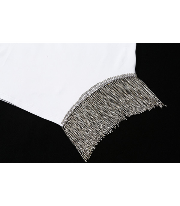 Abito tubino strass chain