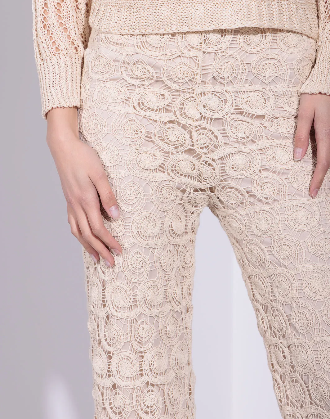 Aliza - Pantalone in pizzo crochet