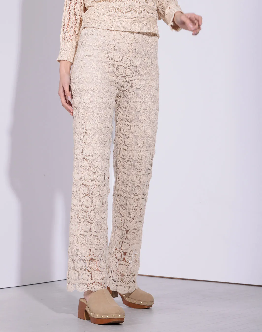 Aliza - Pantalone in pizzo crochet