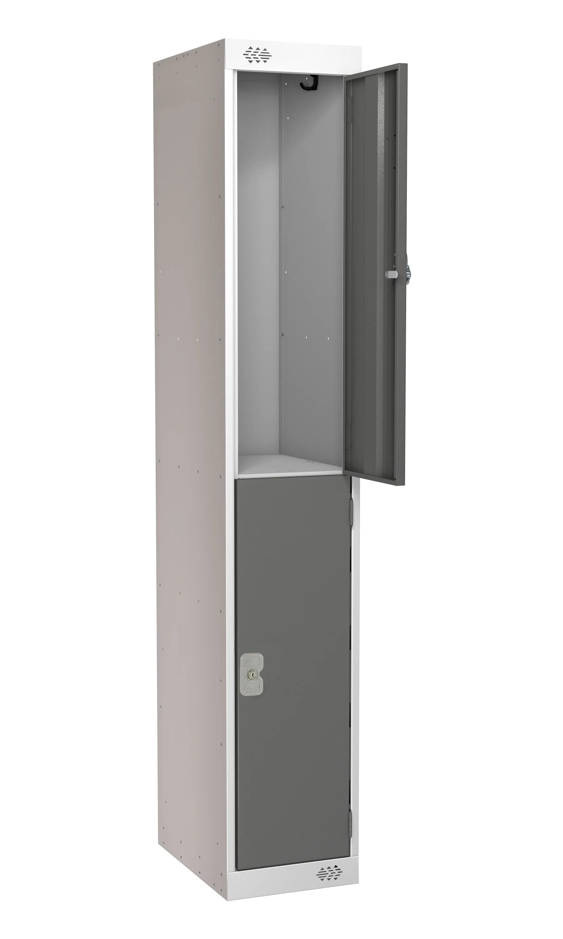 Armadietto Acciaio Grigio scuro RS PRO 2 porta No, 1800 mm x 380 mm x 450mm