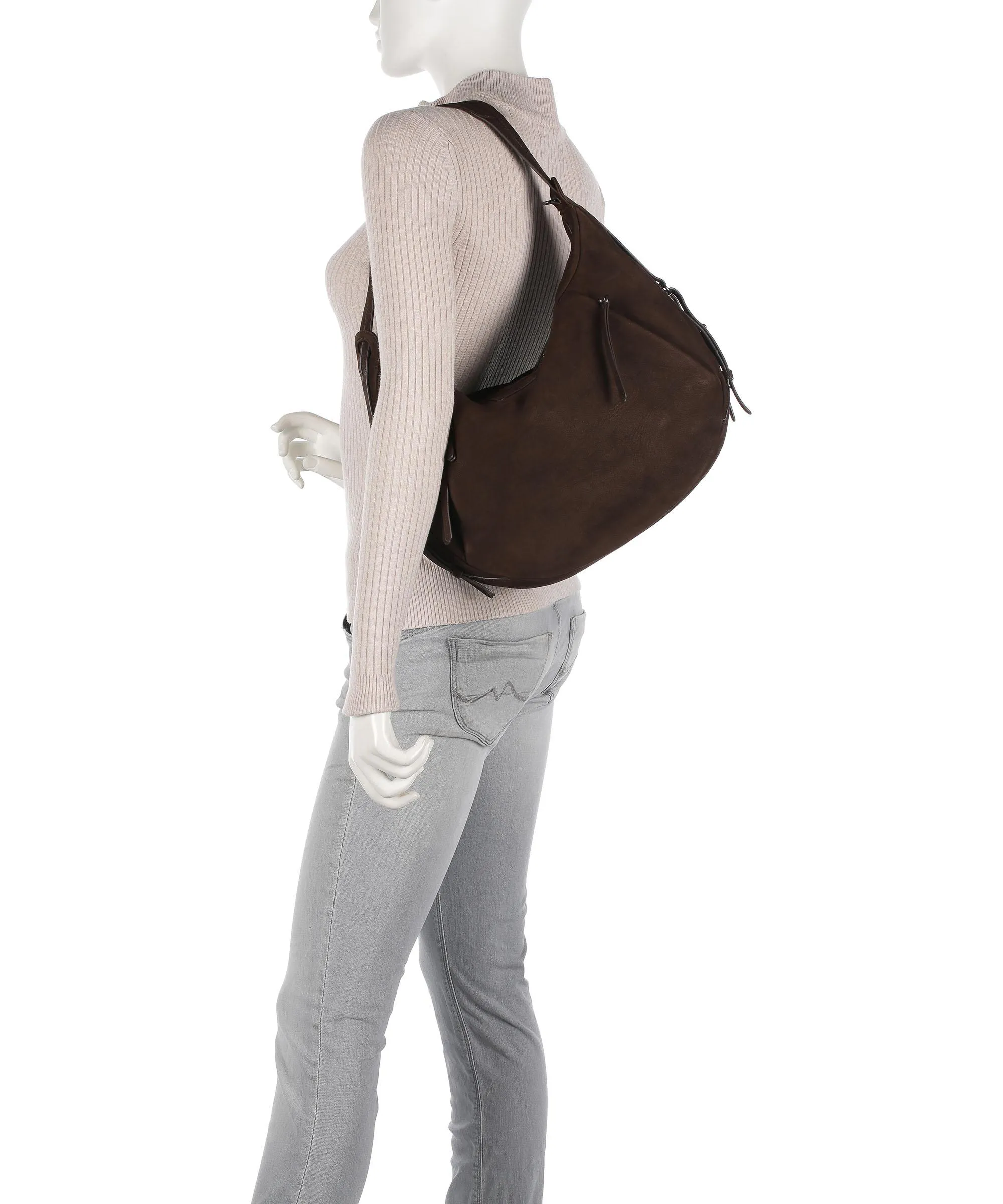  Aunts & Uncles Amelie´s Nettle Bed Ivy Borsa hobo pelle ruvida marrone scuro  