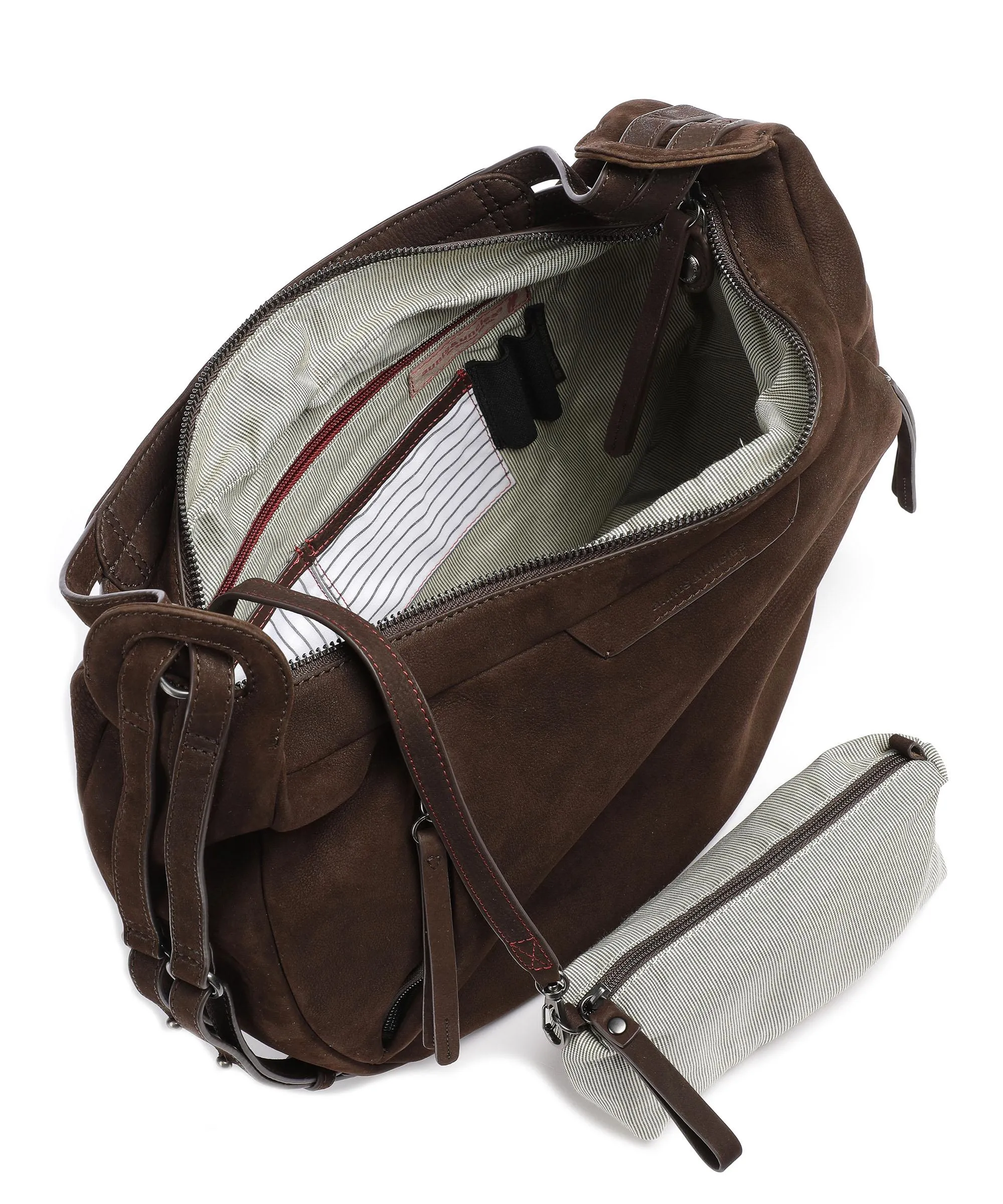  Aunts & Uncles Amelie´s Nettle Bed Ivy Borsa hobo pelle ruvida marrone scuro  