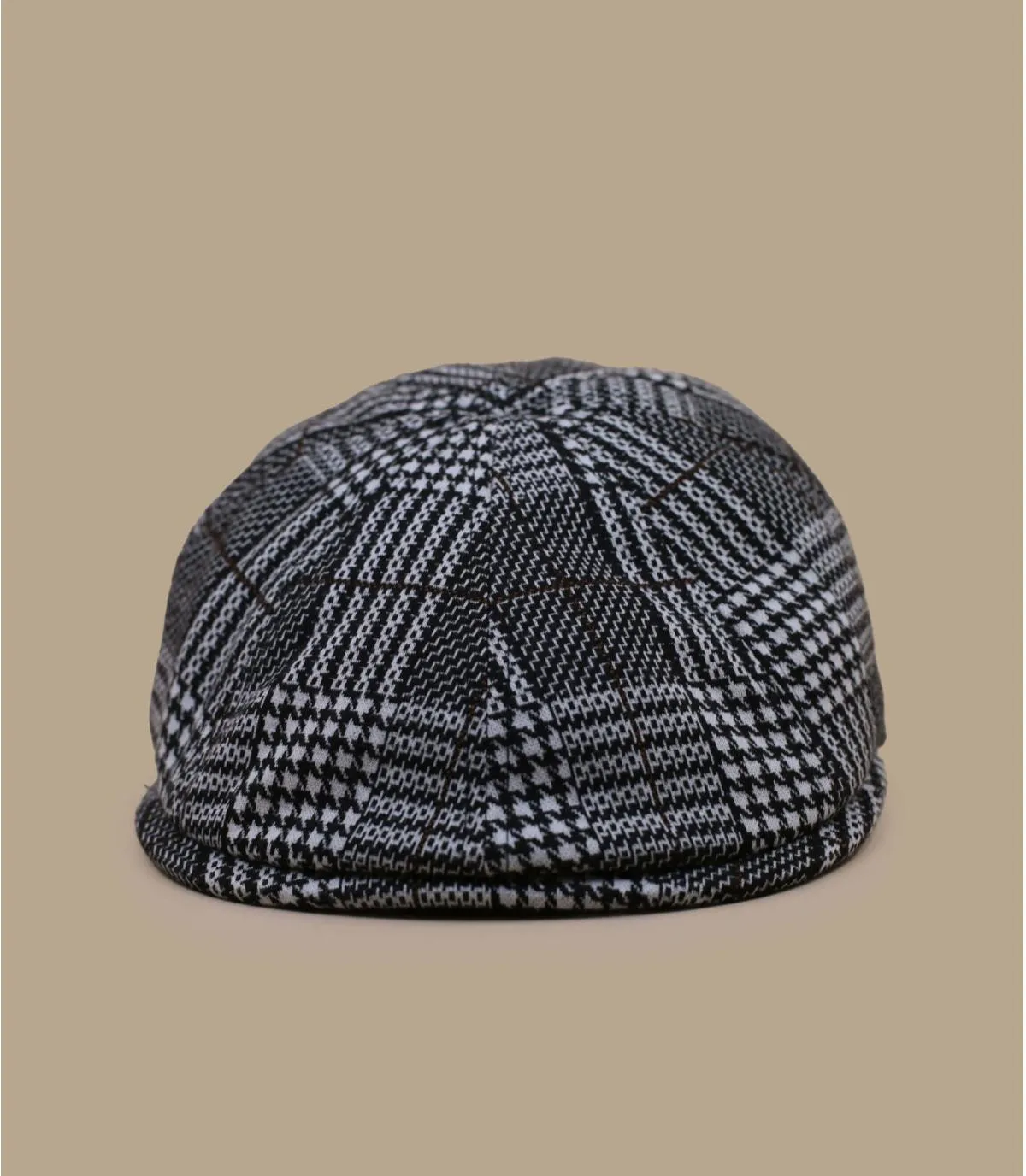 berretto piatto nero a quadriPattern Flexfit Cap black plaid     