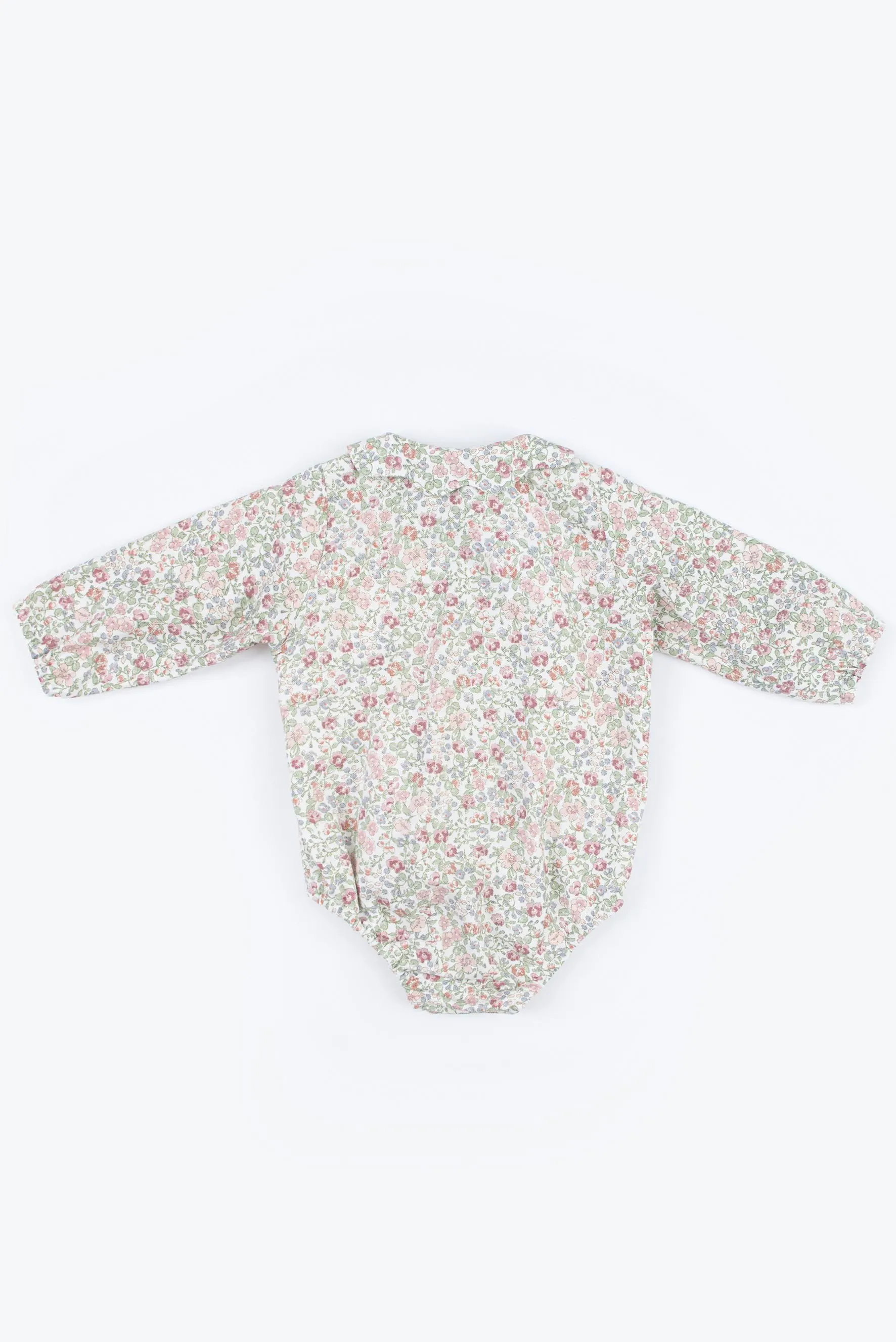 Body camicia neonata fiore rosa verde