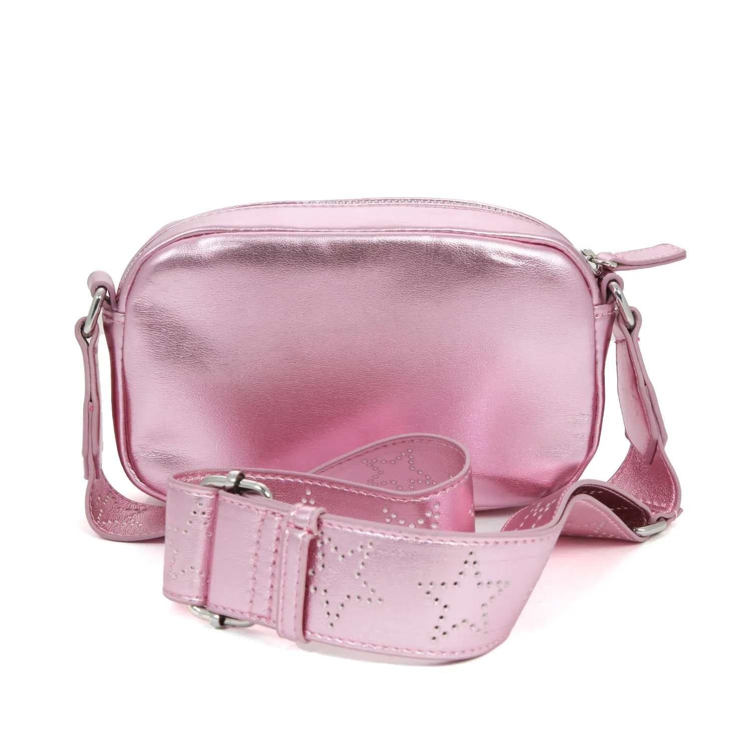 Borsa A Spalla Metallizzata Rosa E Multicolor