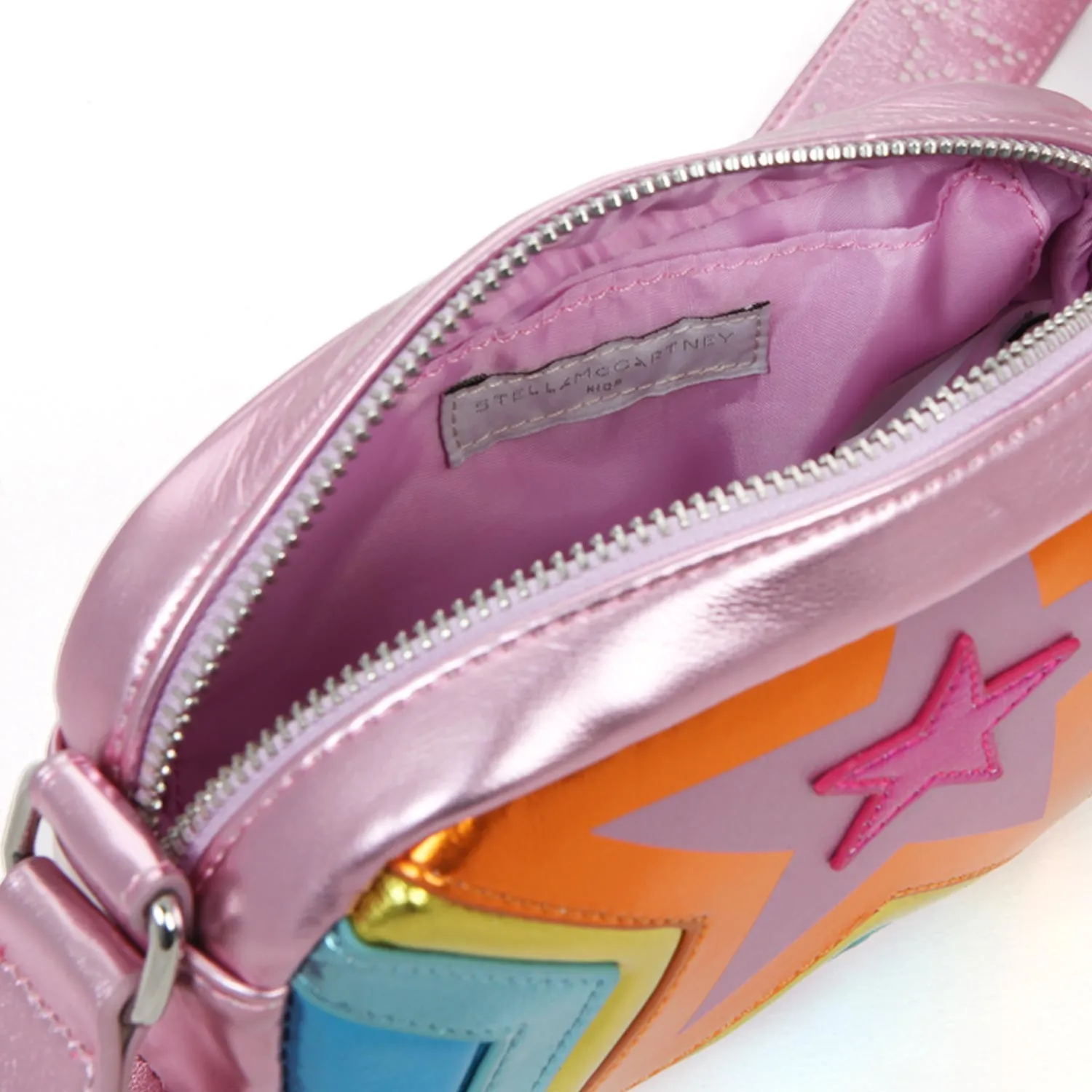 Borsa A Spalla Metallizzata Rosa E Multicolor