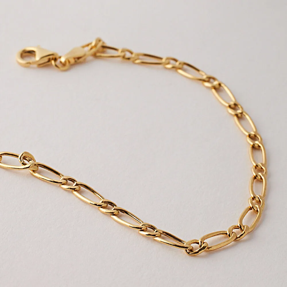 Bracciale Catena L'homme Or Oro Giallo 375/1000 Maglia Alternata 1/1 20 cm 1412931