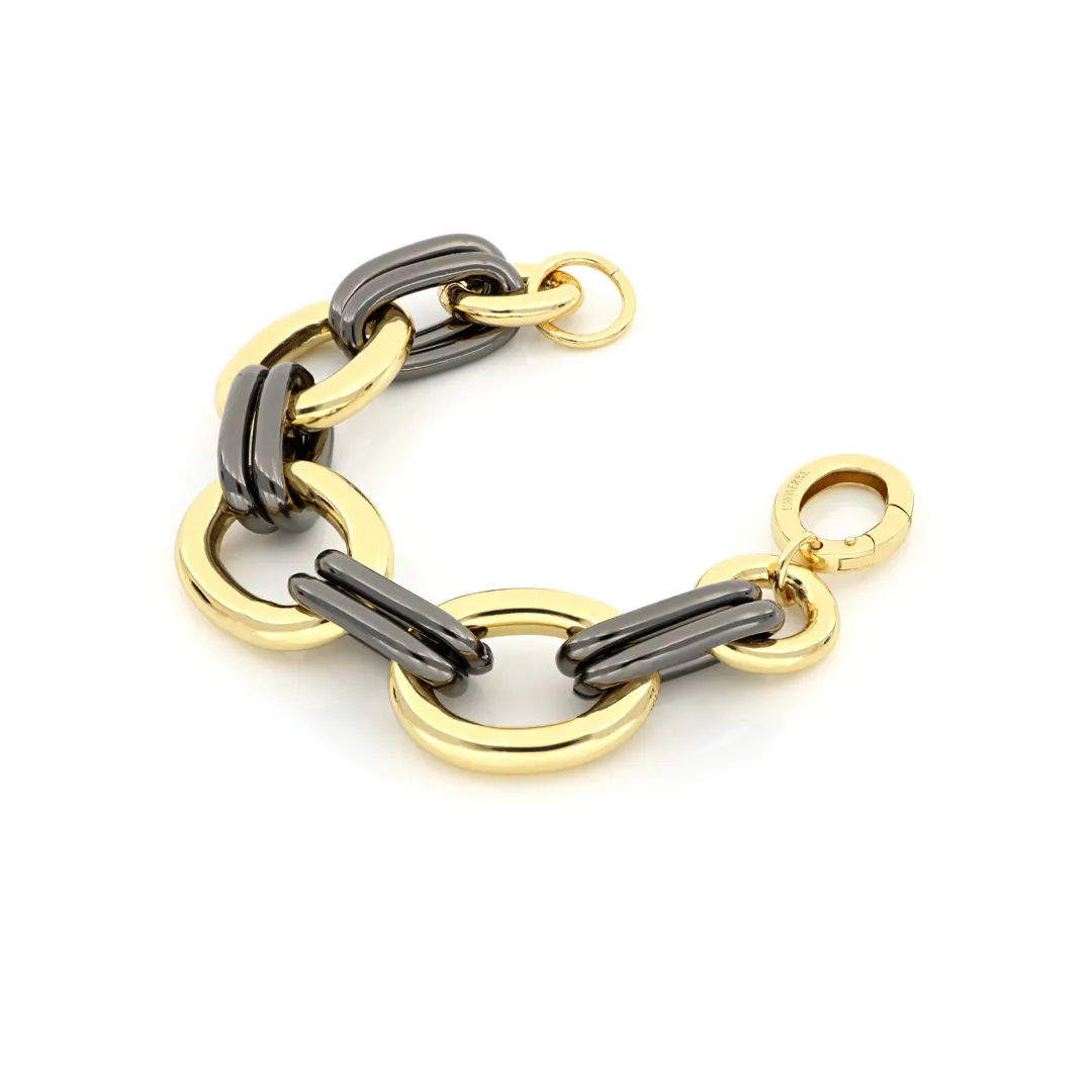 Bracciale in bronzo dorato e nero