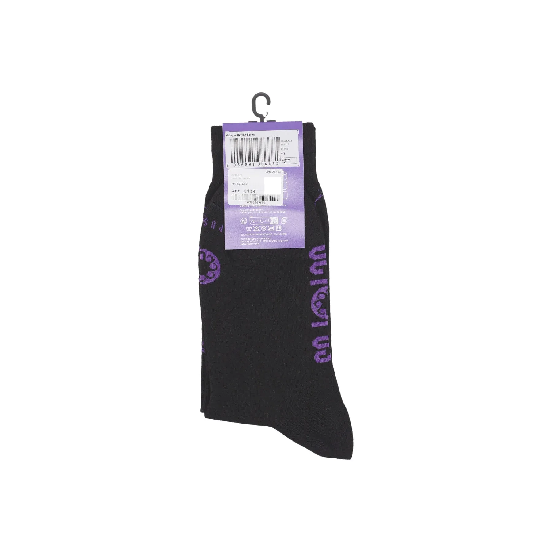 Calza Media Uomo Outline Socks Purple/black