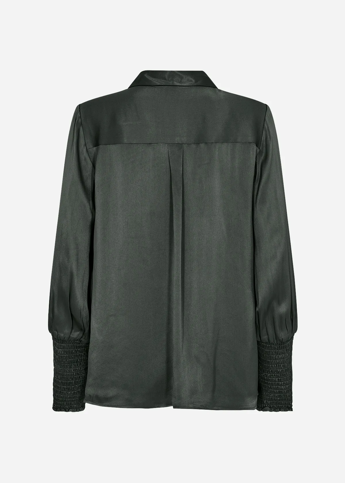Camicia in seta/viscosa verde e nera