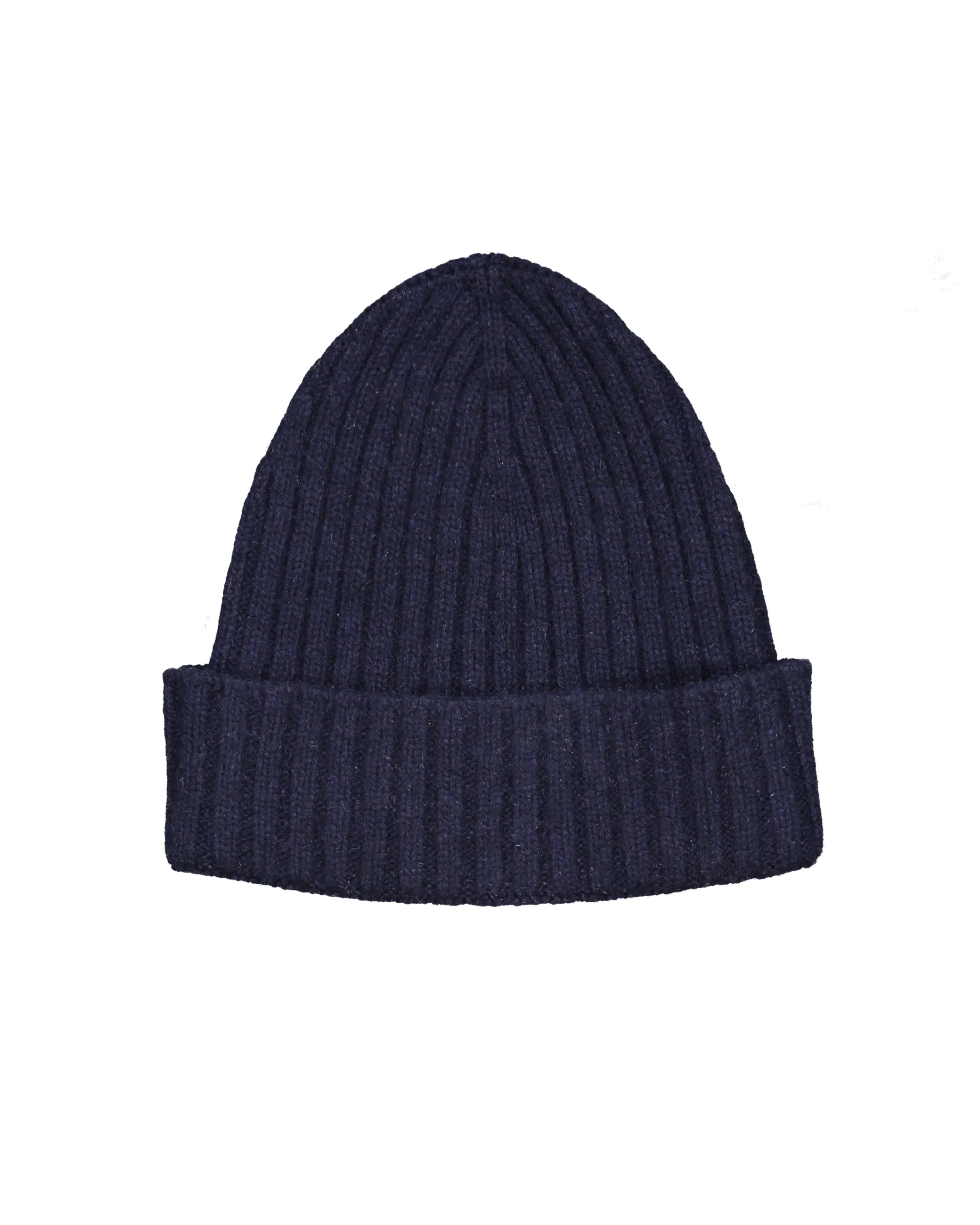 Cappello a coste cashmere blu