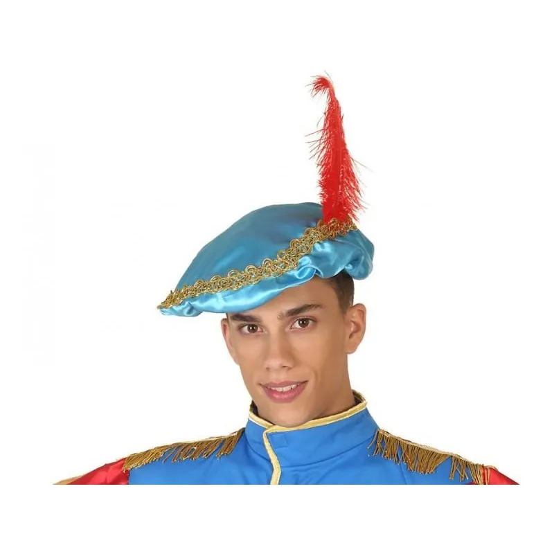 Cappello da principe azzurro con piuma rossa