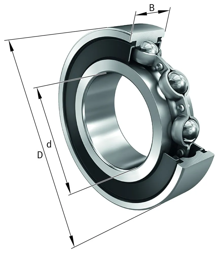 Cuscinetto a sfere a scanalatura profonda Cuscinetti radiali a una corona di sfere FAG, Ø int. 12mm, Ø est. 37mm,