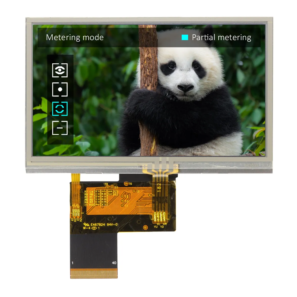 Display LCD a colori NEWHAVEN DISPLAY INTERNATIONAL, 4.3poll, interfaccia RGB, 480 x 272pixels, touchscreen