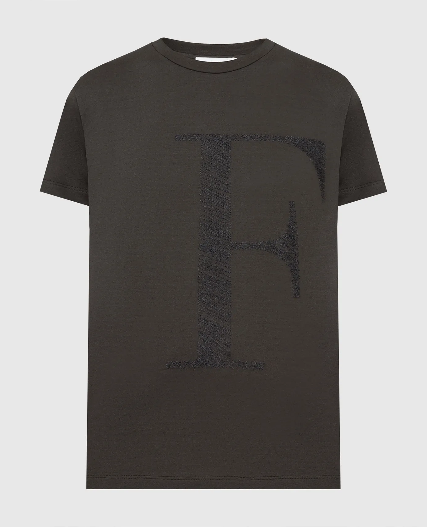 Fabiana Filippi T-shirt verde scuro con logo ricamato JED221W142