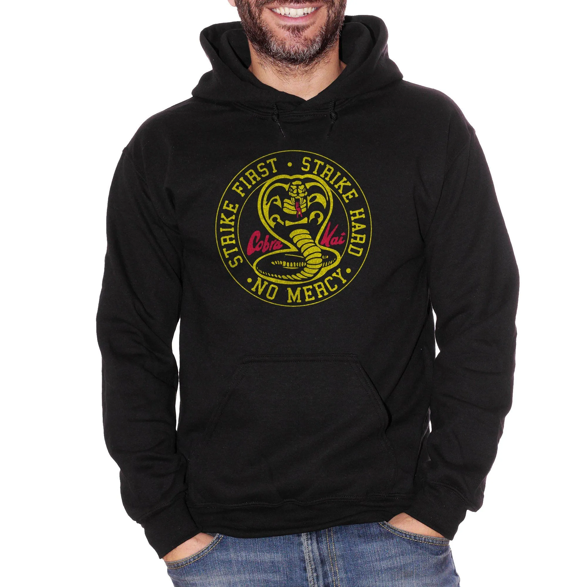 Felpa Cappuccio Cobra Kai Logo Film cult degli anni 80 - Serie TV - Movie Choose ur color