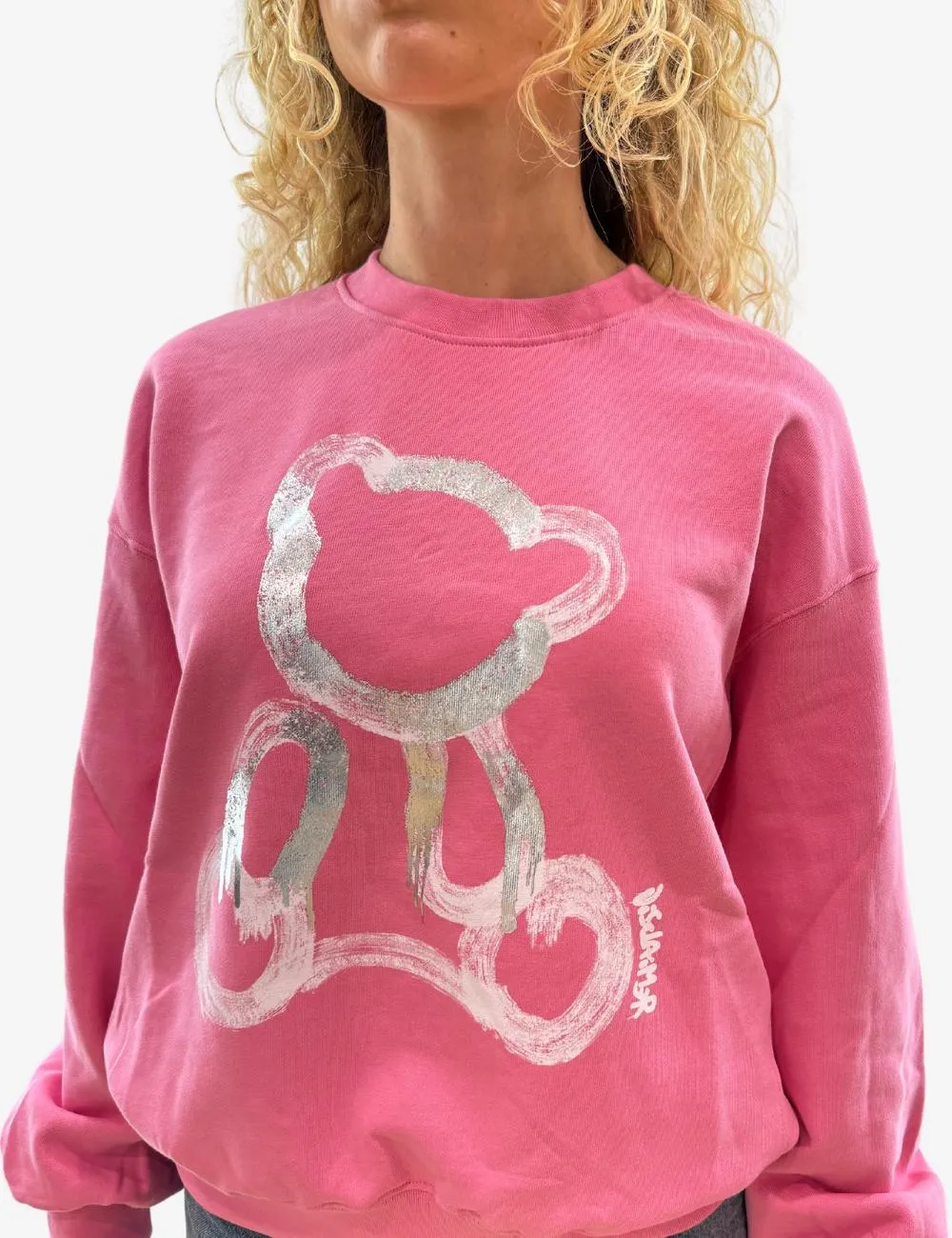 Felpa Disclaimer girocollo con orso donna
