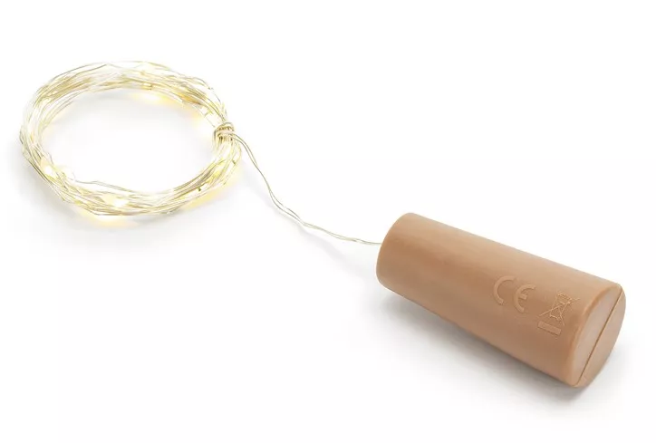 Filo di luci a LED con tappo in sughero 1,97 m