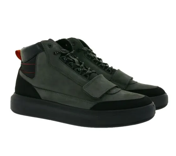 FRETZ men Sem sneakers alte da uomo scarpe alla moda in pelle nabuk con suole in TPU Made in Italy 4413.2482 86 grigio/nero