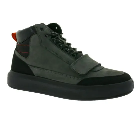FRETZ men Sem sneakers alte da uomo scarpe alla moda in pelle nabuk con suole in TPU Made in Italy 4413.2482 86 grigio/nero