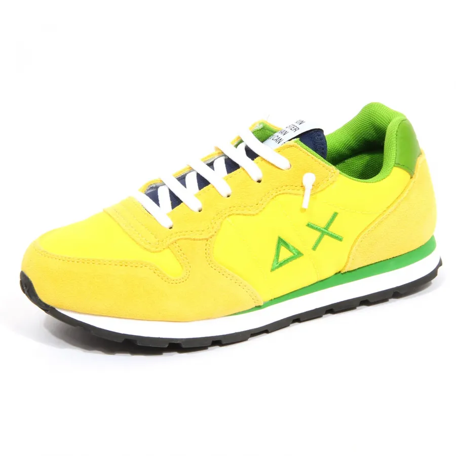 G1350 sneaker bimbo boy SUN 68 yellow/green tissue/suede shoes kids
