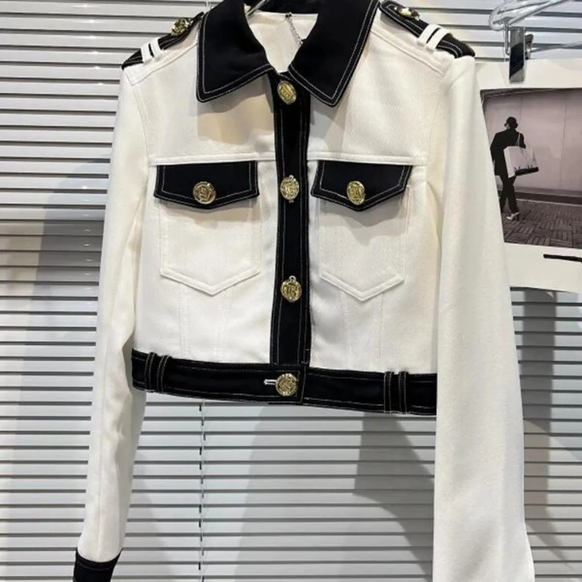 Giacche corte in denim a blocchi di colore da donna della moda più recente di High Street 2022