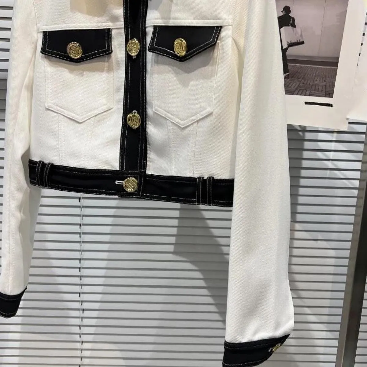 Giacche corte in denim a blocchi di colore da donna della moda più recente di High Street 2022