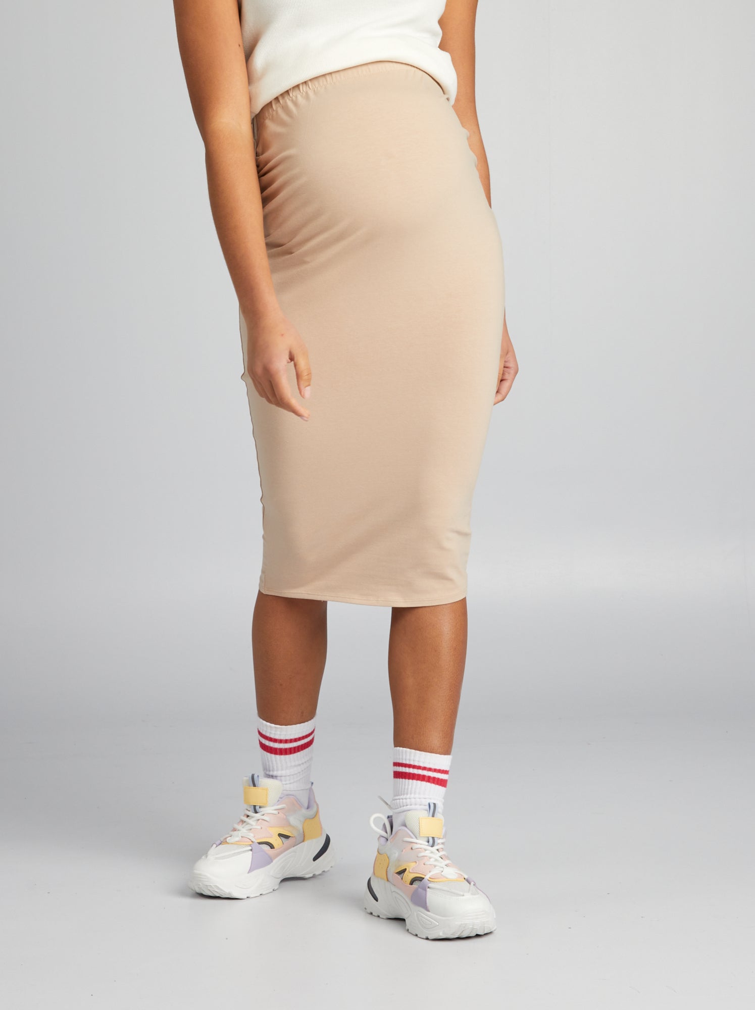 Gonna a tubino premaman - BEIGE