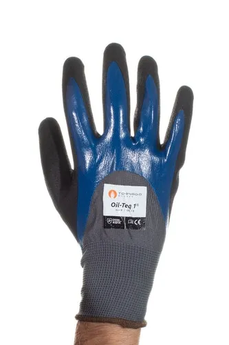 Guanti da lavoro Tornado Oil-Teq 1, Tg. 10, in Nylon, col. Nero, Blu