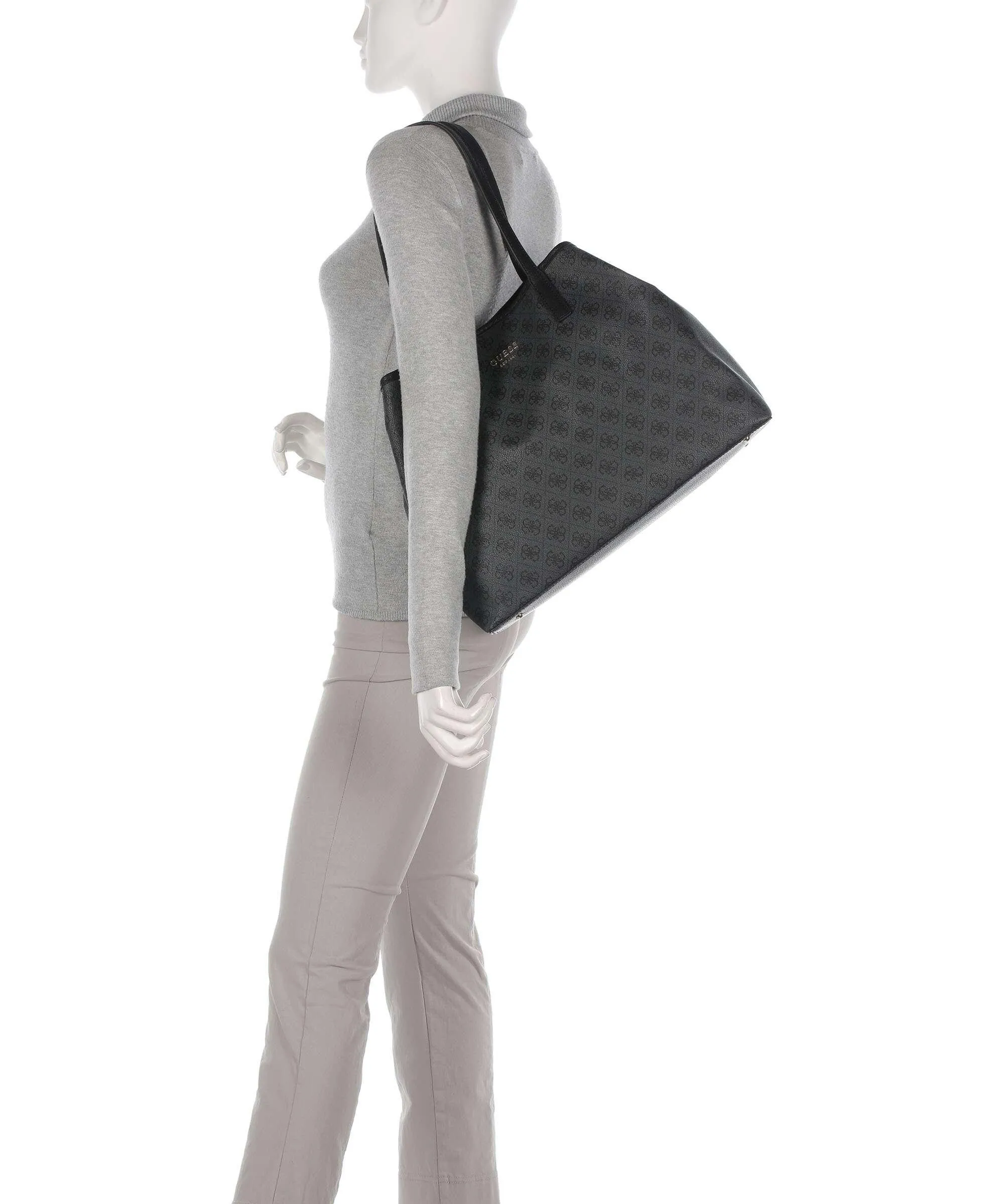  Guess Vikky Borsa shopper pelle sintetica grigio scuro  