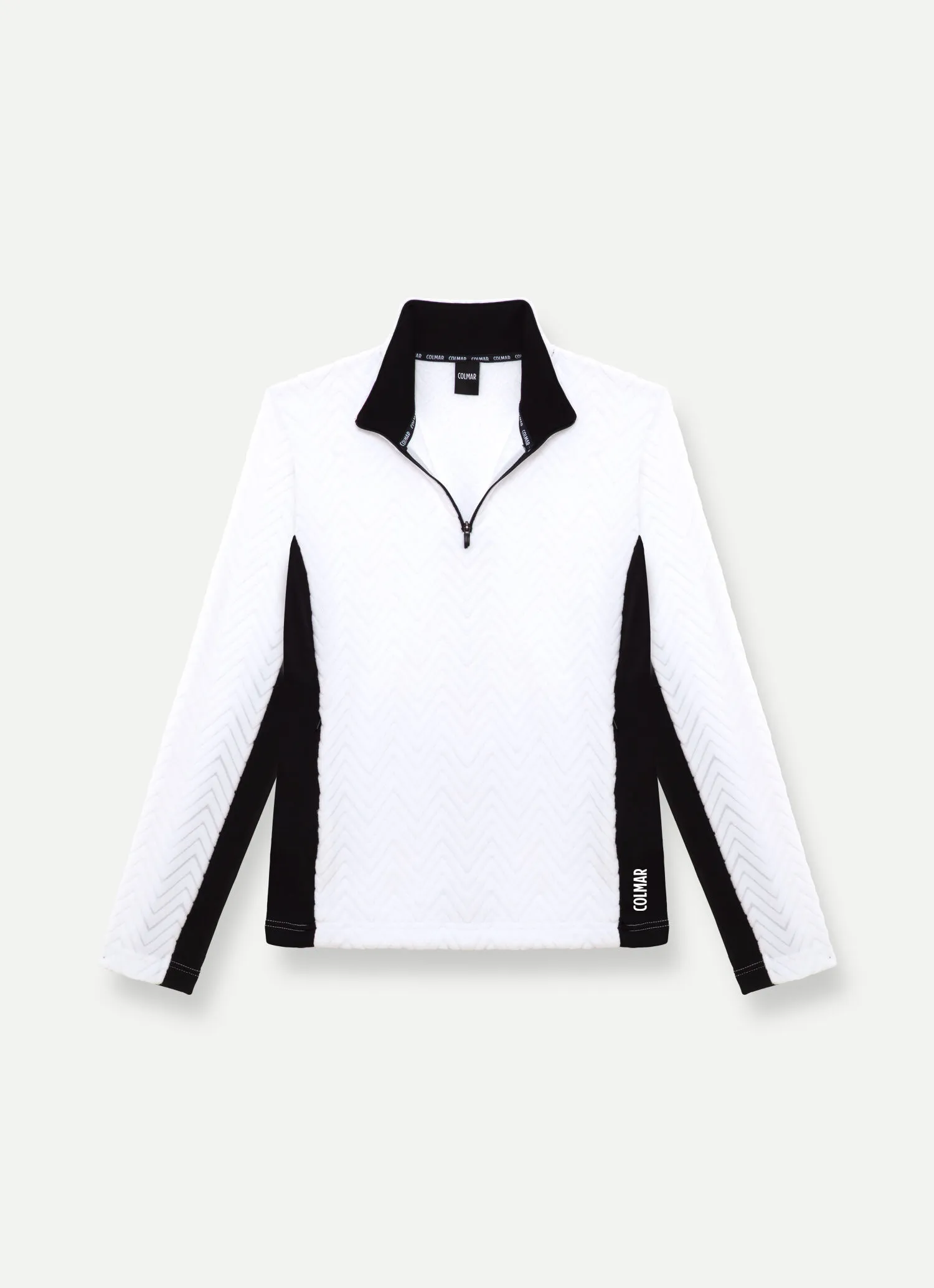 Half-zip ski sweatshirt with solid-colour sides