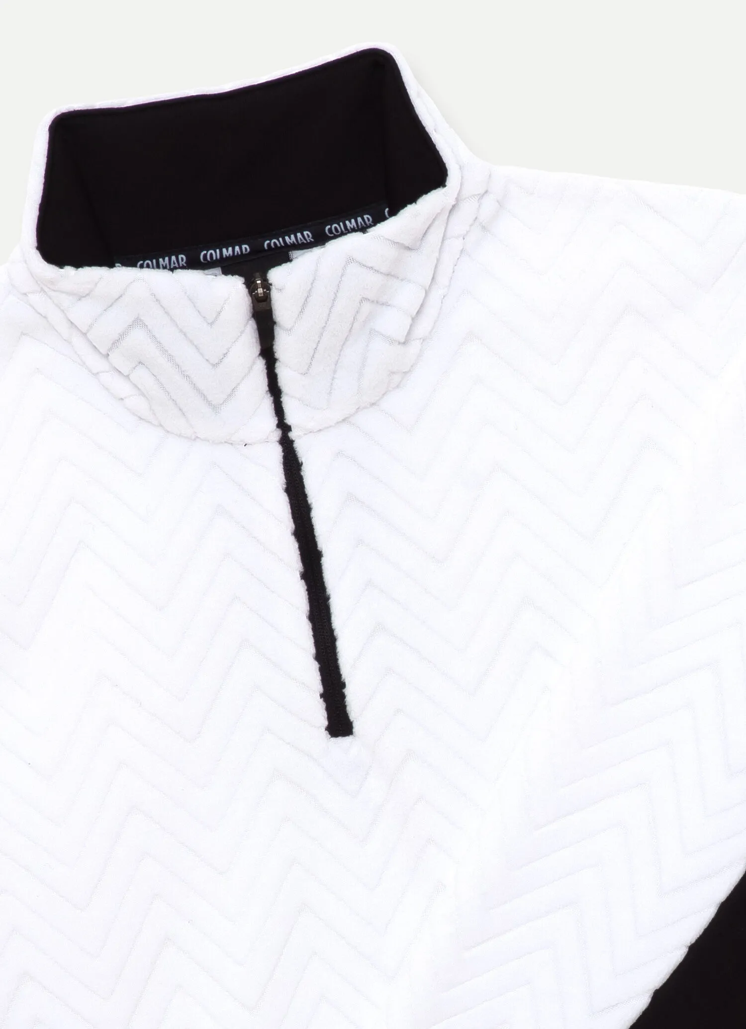 Half-zip ski sweatshirt with solid-colour sides