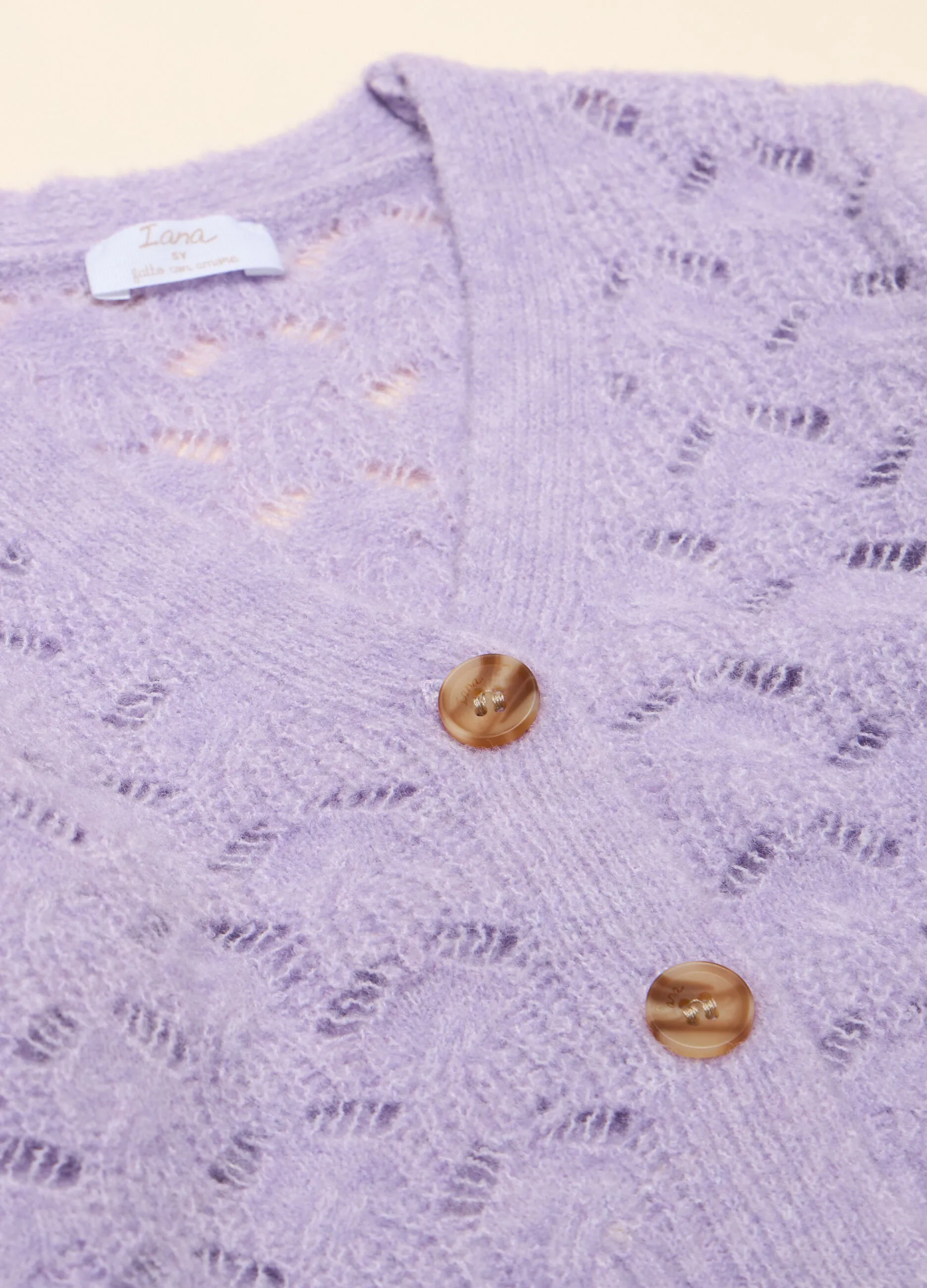 IANA  Cardigan tricot con lavorazione traforata