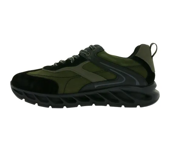 IGI&CO sneaker da uomo in vera pelle con suola shock absorber e memory foam Made in Italy 8138211 Verde/Nero