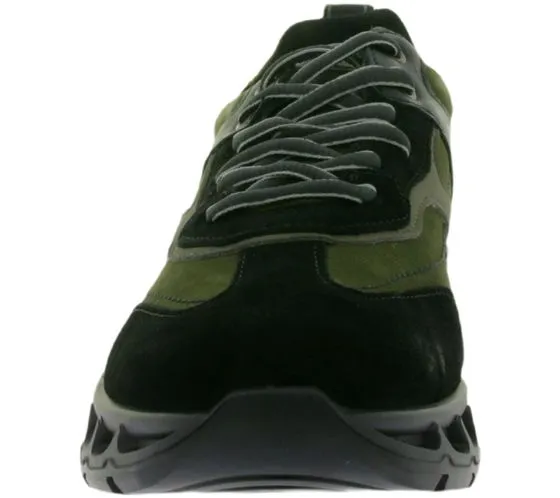 IGI&CO sneaker da uomo in vera pelle con suola shock absorber e memory foam Made in Italy 8138211 Verde/Nero