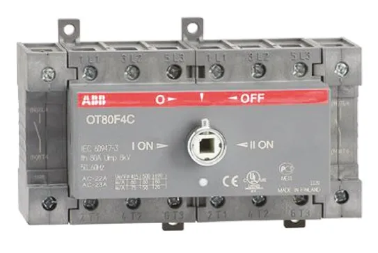 Interruttore di isolamento ABB OT80F4C 1SCA105418R1001, 4P, 4 N/A, 80A, per guida DIN