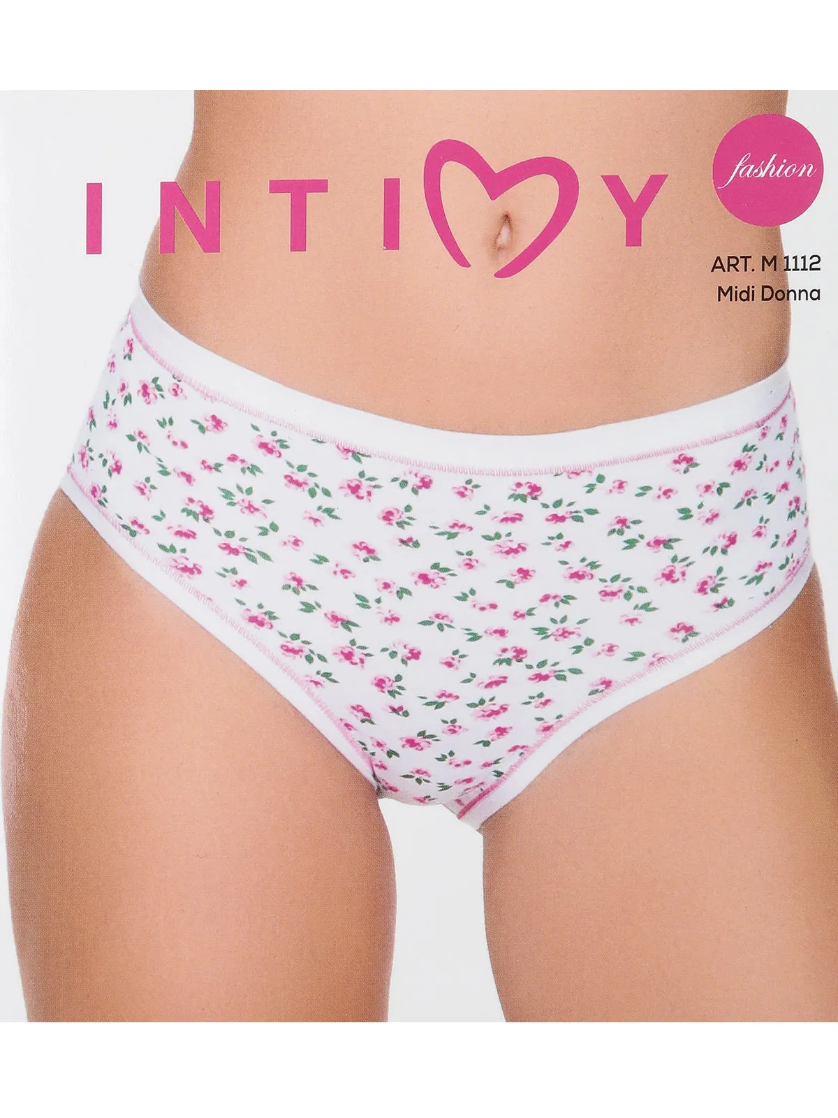 Intimy Culotte midi femme en coton à fleurs