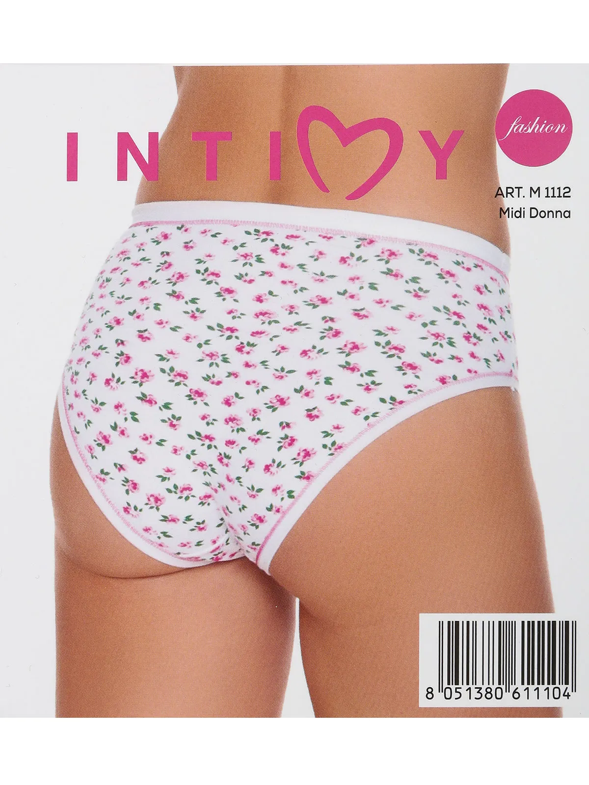 Intimy Culotte midi femme en coton à fleurs