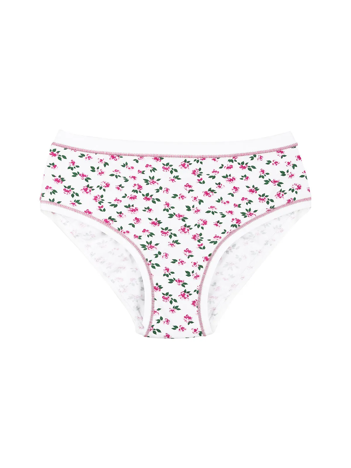 Intimy Culotte midi femme en coton à fleurs